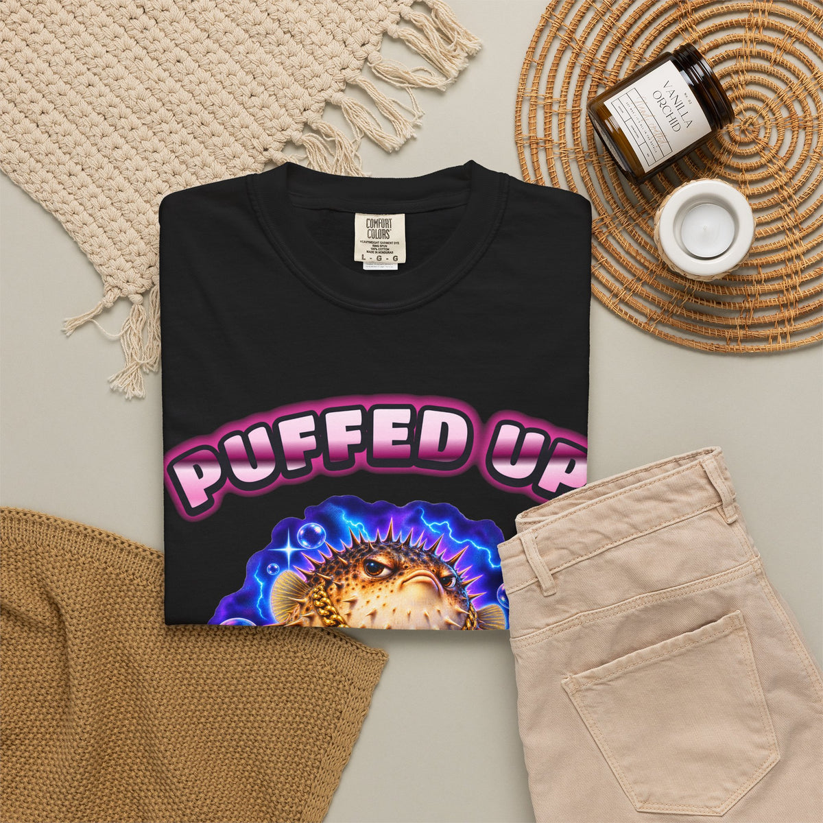 Pufferfish Bootleg Shirt | Puffed Up Funny Fish Tee | Comfort Colors T-Shirt