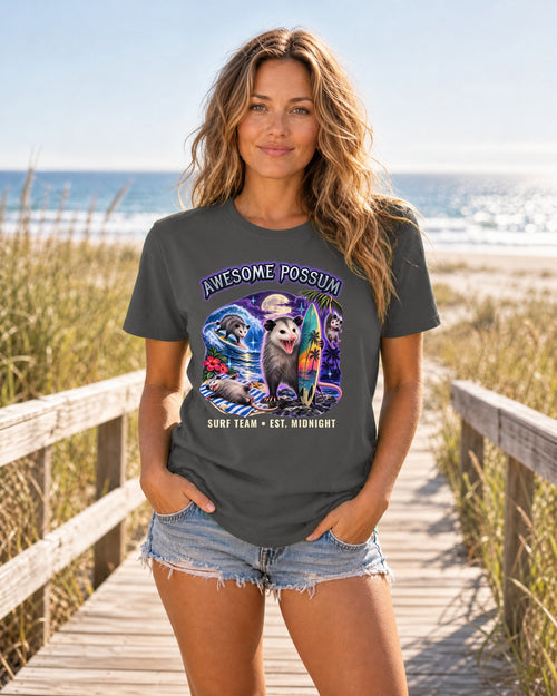 Awesome Possum Surf Team Shirt | Funny Possum Bootleg Tee | Comfort Colors T-Shirt