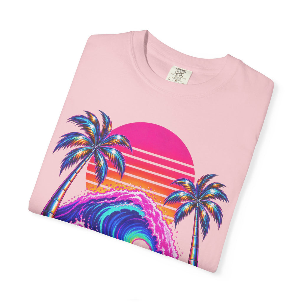 Neon Swell Tee | 80s Neon Surf Shirt | Retro Wave T-Shirt | Comfort Colors