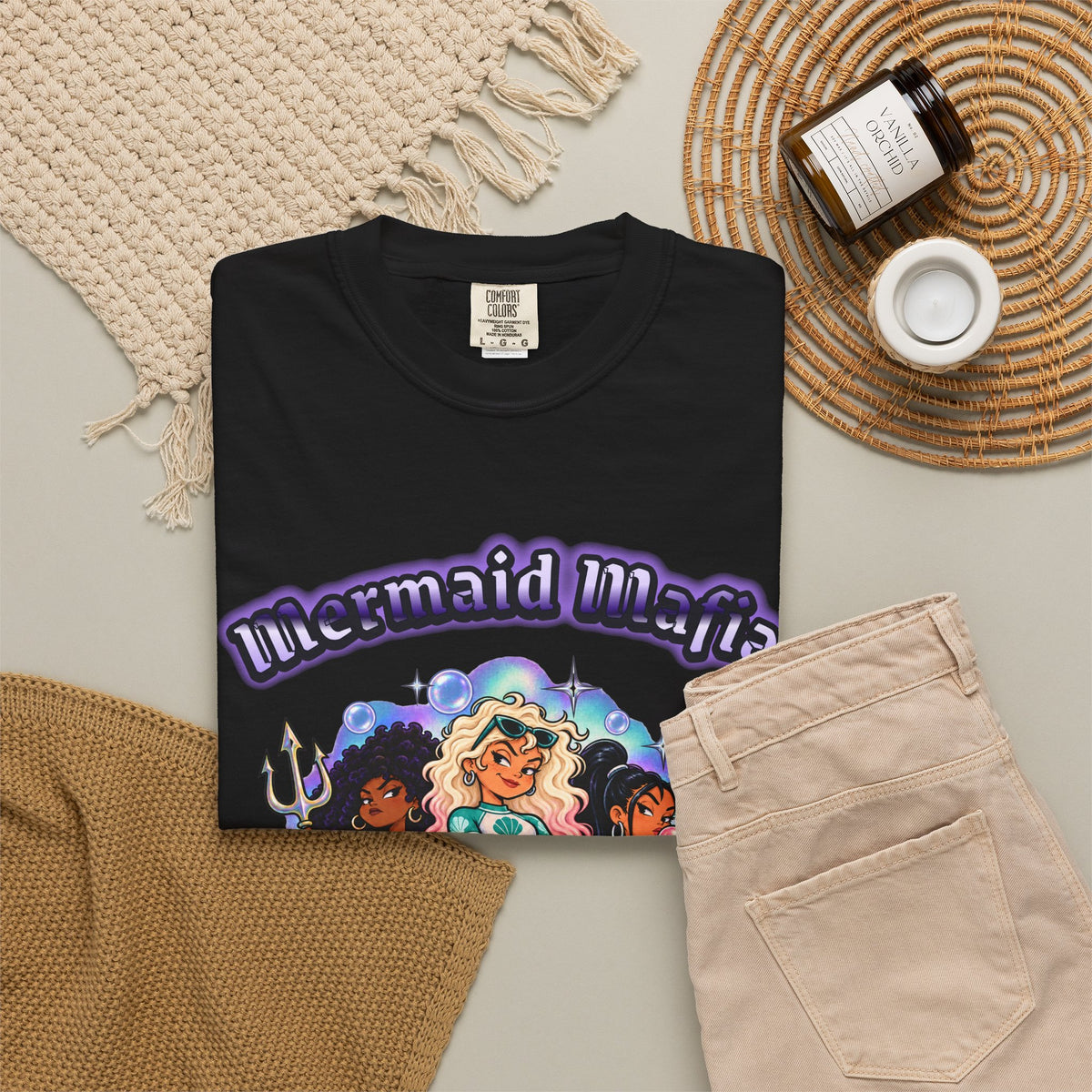 Mermaid Mafia Shirt | Funny Mermaid Bootleg Tee | Comfort Colors T-Shirt