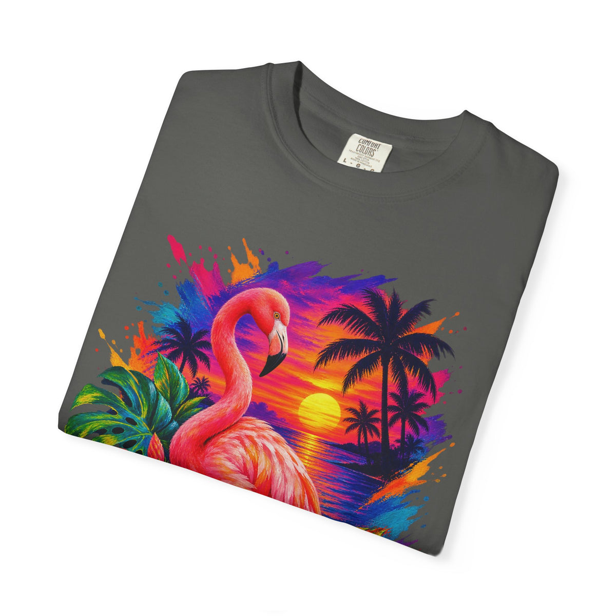 Flamingo Sunset Shirt | Tropical Flamingo Paradise Tee | Comfort Colors T-Shirt