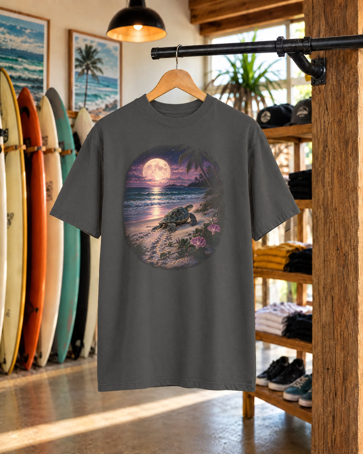 Nesting Moon Sea Turtle Shirt | Vintage Turtle Moon Tee | Comfort Colors T-Shirt