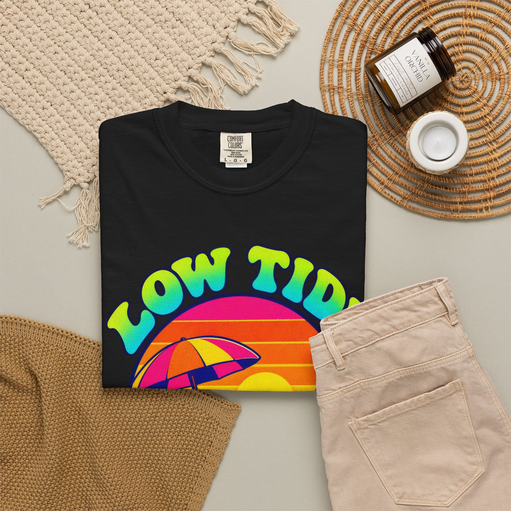 Low Tide High Vibes Tee | Good Vibes Beach Shirt | Colorful Tide Pool T-Shirt | Comfort Colors