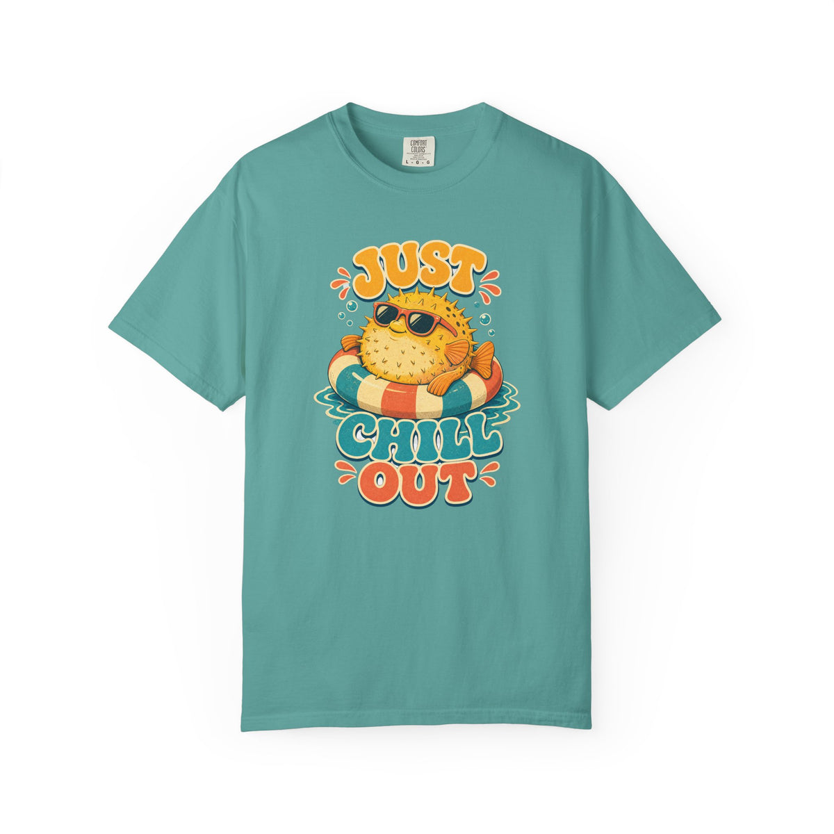 Just Chill Out Tee | Funny Pufferfish Shirt | Retro Beach T-Shirt | Comfort Colors Gift