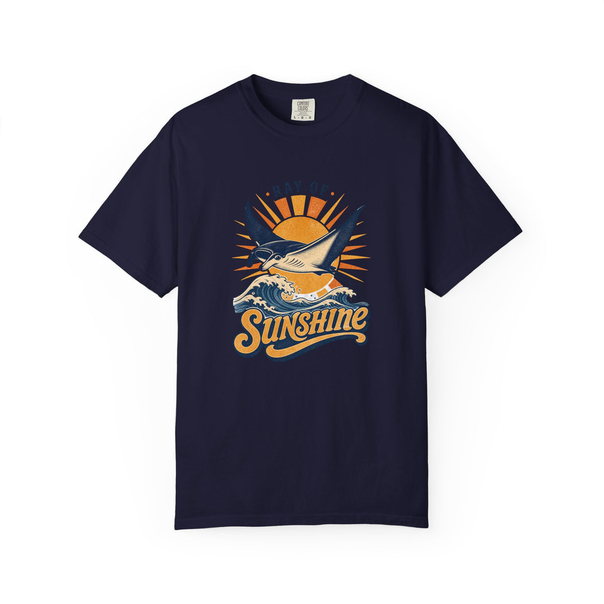 Ray Of Sunshine Tee | Manta Ray Shirt | Retro Beach T-Shirt | Comfort Colors Gift