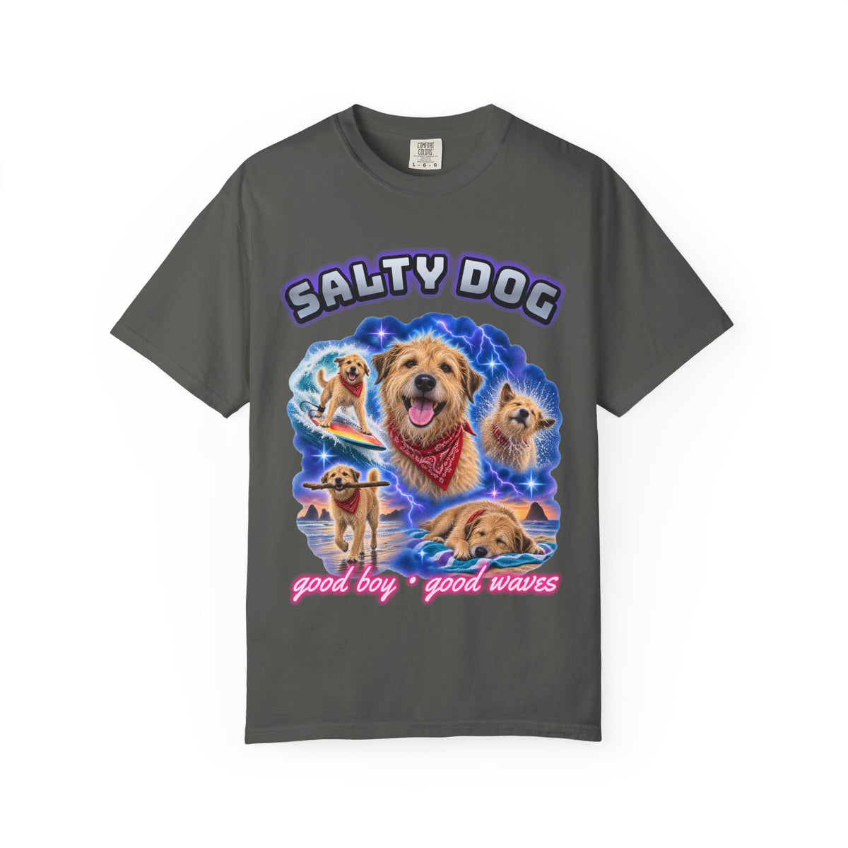 Salty Dog Surf Shirt | Dog Lover Bootleg Tee | Comfort Colors T-Shirt