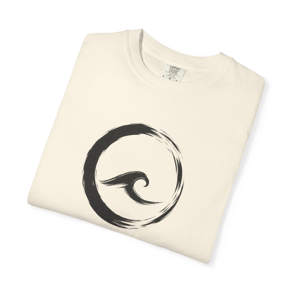 Inhale Calm Exhale Waves Tee | Zen Enso Wave Shirt | Yoga Meditation T-Shirt | Comfort Colors Ivory