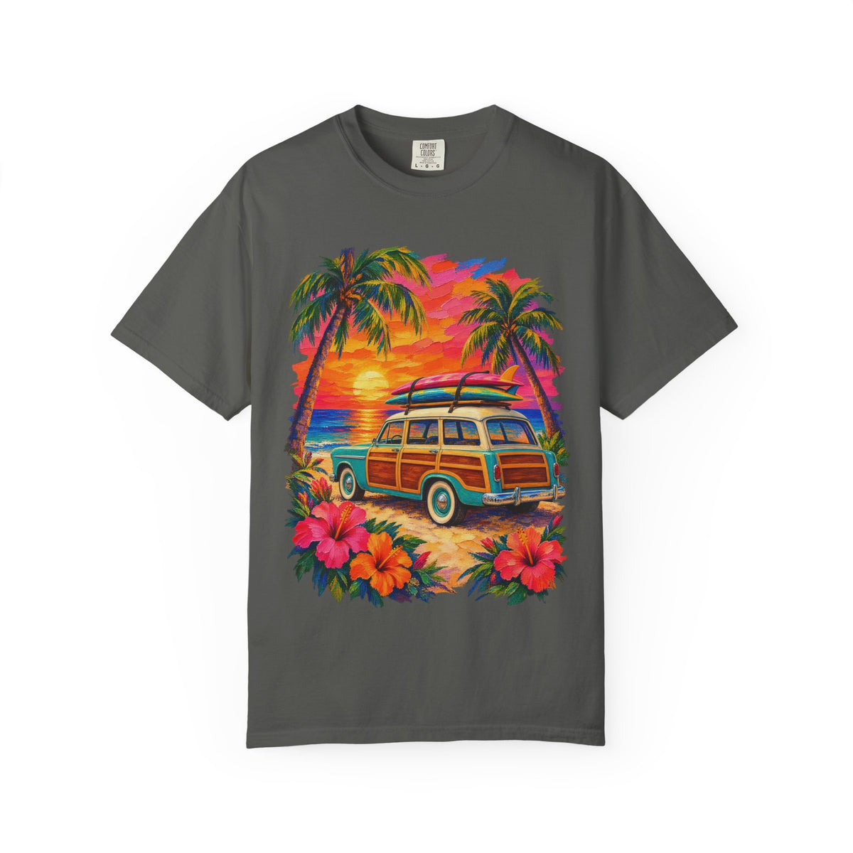 Surf Van Sunset Shirt | Retro Camper Van Beach Tee | Comfort Colors T-Shirt