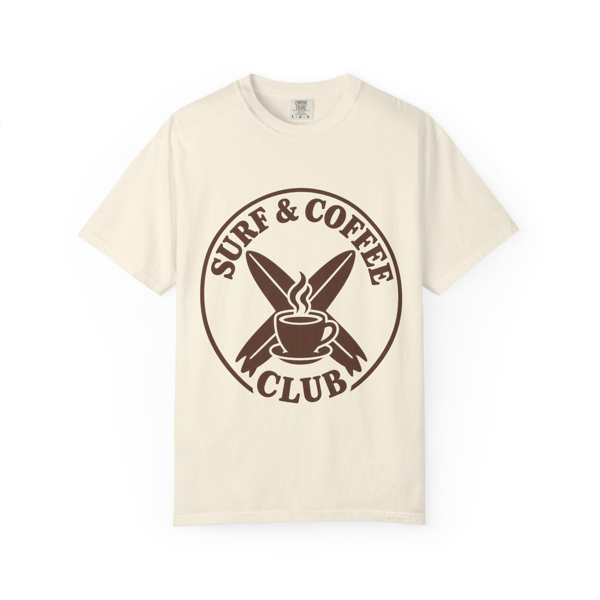 Surf And Coffee Club Shirt | Coffee Lover Surfboard Tee | Comfort Colors T-Shirt