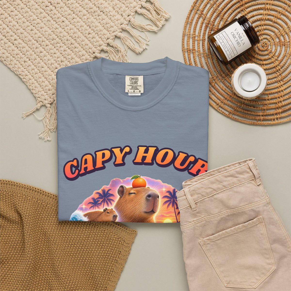 Capybara Bootleg Shirt | Capy Hour Funny Surf Tee | Comfort Colors T-Shirt