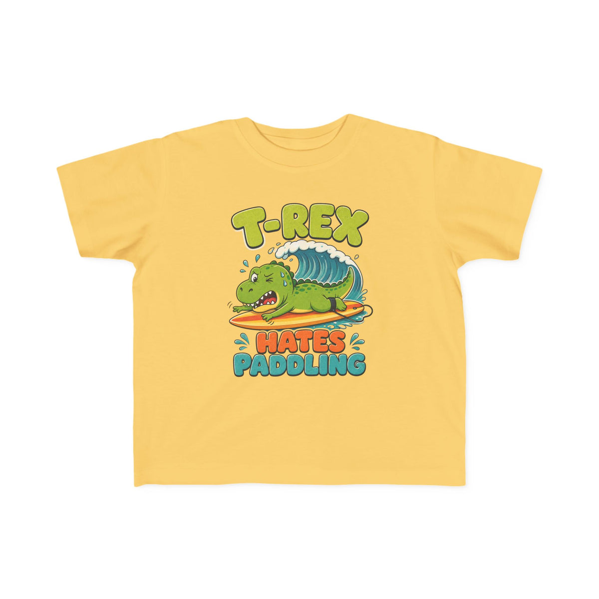 T-Rex Hates Paddling Kids Tee | Funny Dinosaur Kids Shirt | Toddler Beach T-Shirt | Surf Kid Gift