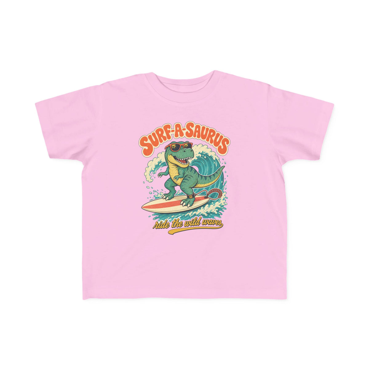 Surf-A-Saurus Kids Tee | Dinosaur Surf Kids Shirt | Toddler Beach T-Shirt | Surf Kid Gift