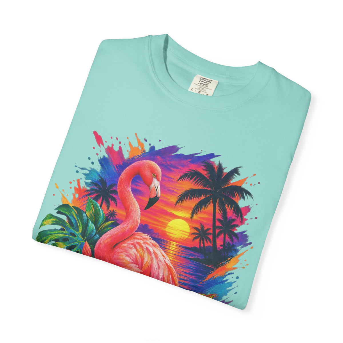 Flamingo Sunset Shirt | Tropical Flamingo Paradise Tee | Comfort Colors T-Shirt