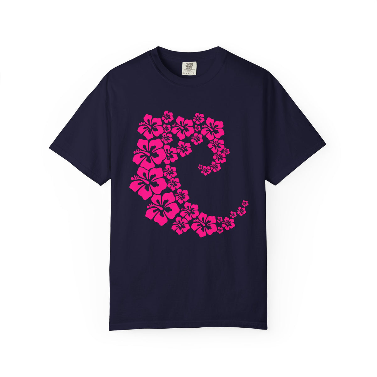 Hibiscus Wave Tee | Pink Flower Wave Shirt | Tropical Hawaiian Hibiscus T-Shirt | Comfort Colors