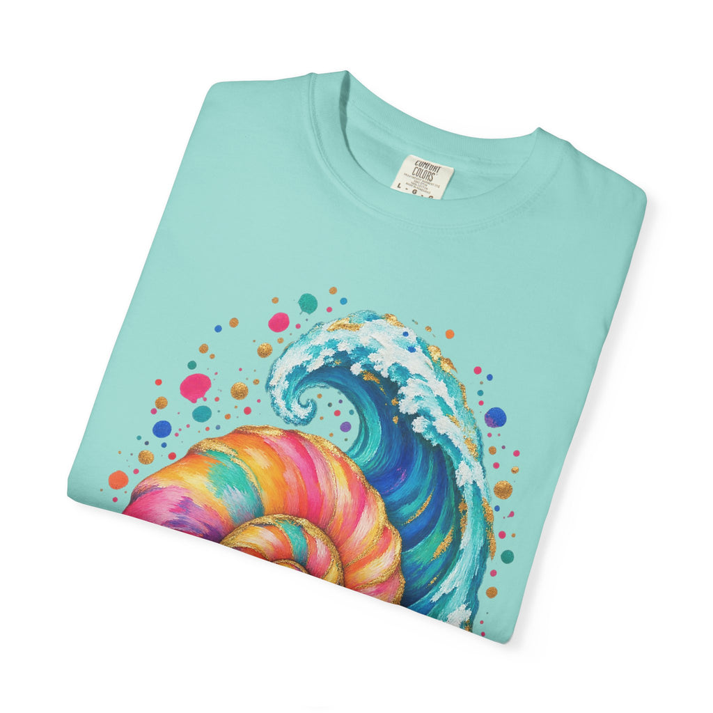 Spiral Seashell Wave Shirt | Pastel Shell Ocean Tee | Comfort Colors T-Shirt