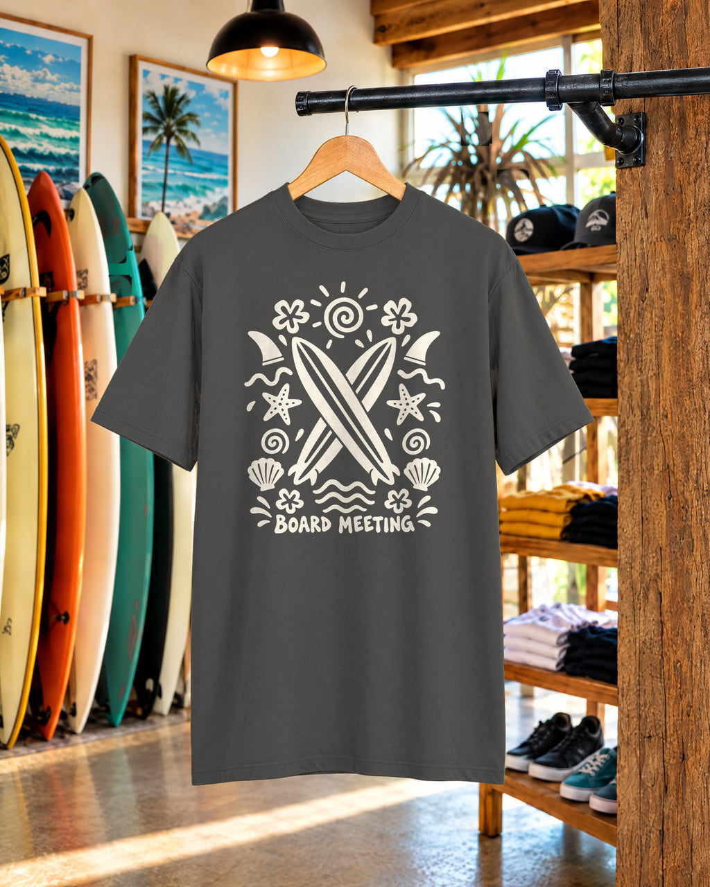 Board Meeting Surf Shirt | Funny Crossed Surfboards Tee | Comfort Colors T-Shirt