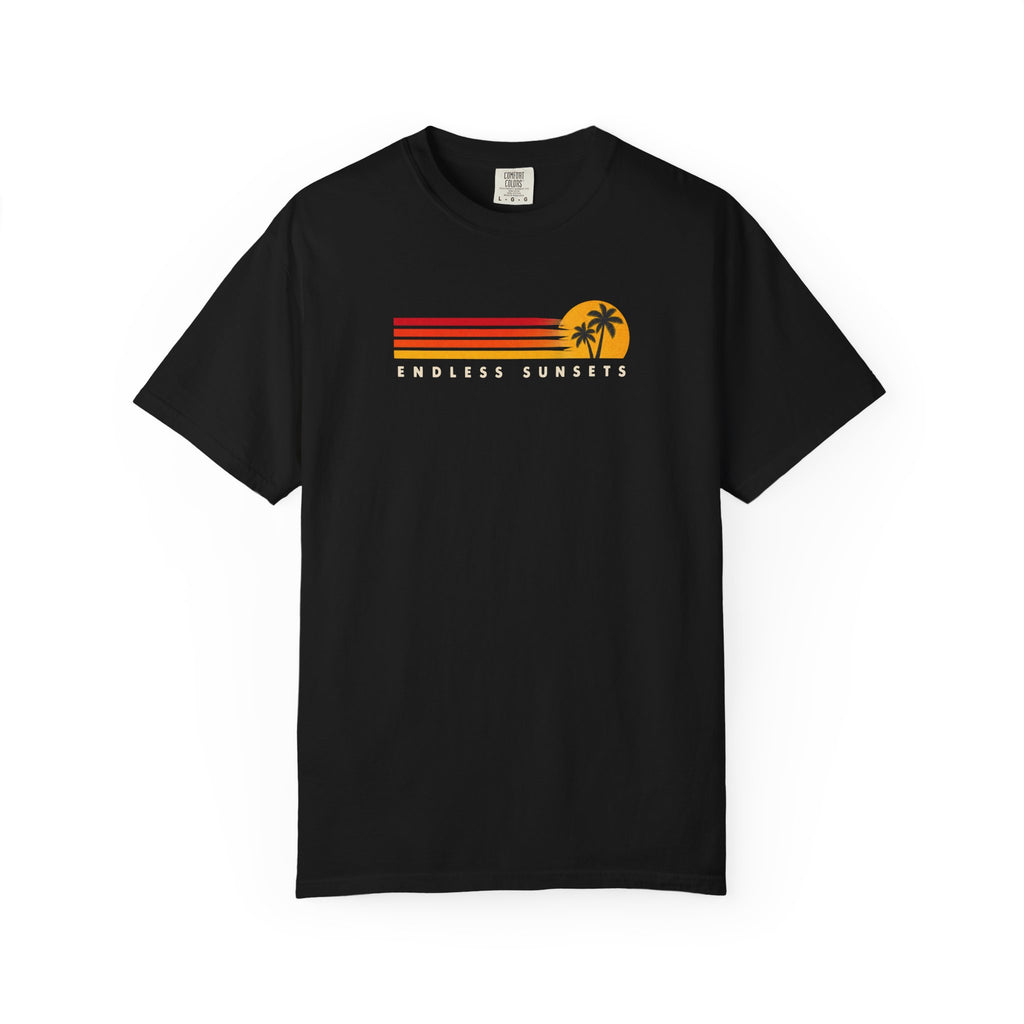 Endless Sunsets Tee | Minimalist Retro Stripe Shirt | 70s Sunset T-Shirt | Comfort Colors Beach Gift
