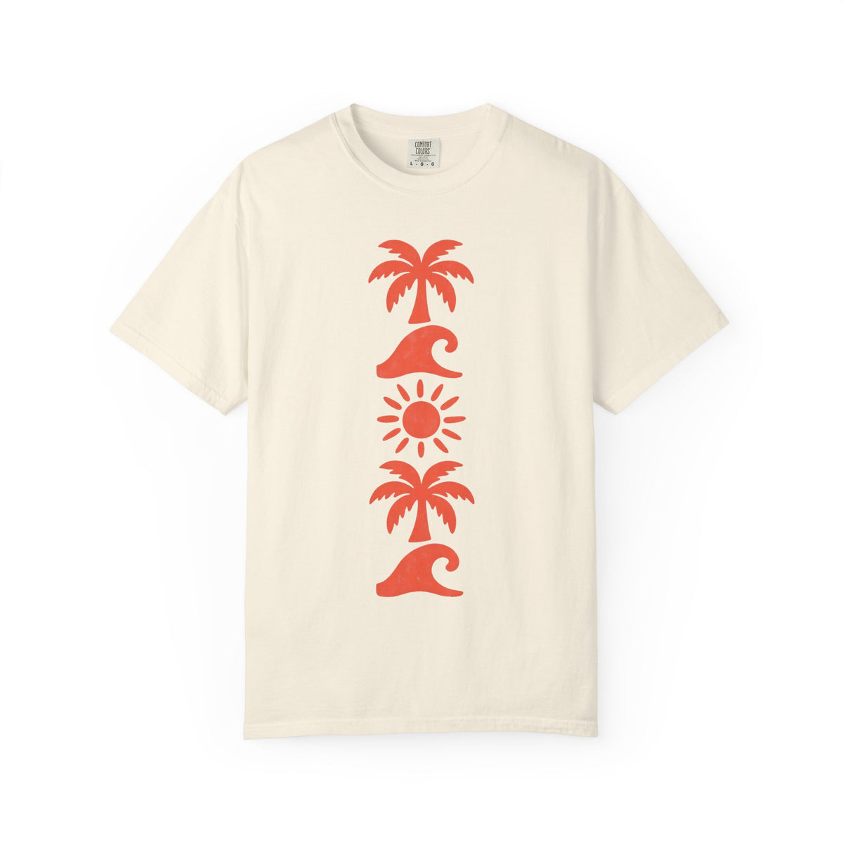 Palm Wave Totem Shirt | Stamp Column Beach Tee | Comfort Colors T-Shirt