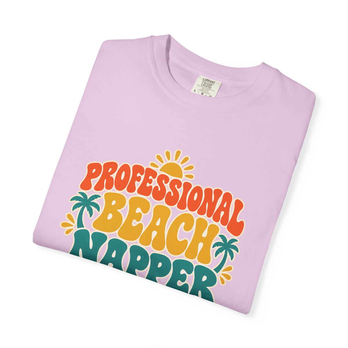 Professional Beach Napper Tee | Funny Beach Shirt | Retro Sun & Palm Vacation T-Shirt | Comfort Colors Beach Gift