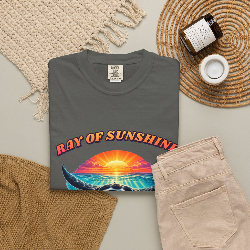 Ray Of Sunshine Stingray Shirt | Manta Ray Bootleg Tee | Comfort Colors T-Shirt