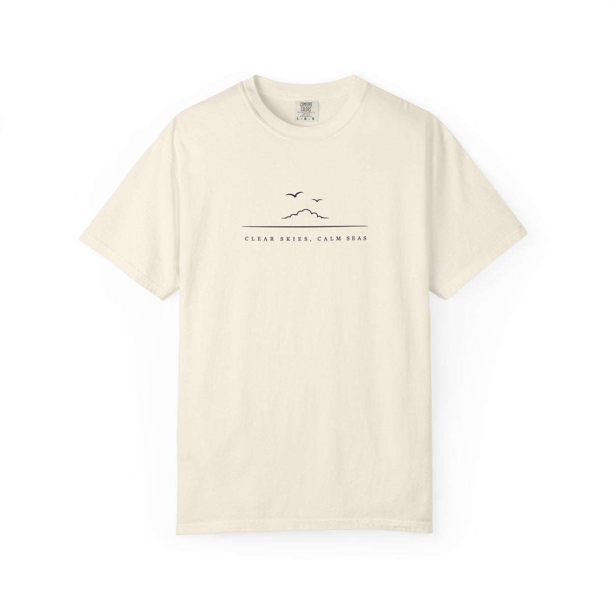 Clear Skies, Calm Seas Tee | Minimal Seagull Shirt | Inspirational Ocean T-Shirt | Comfort Colors