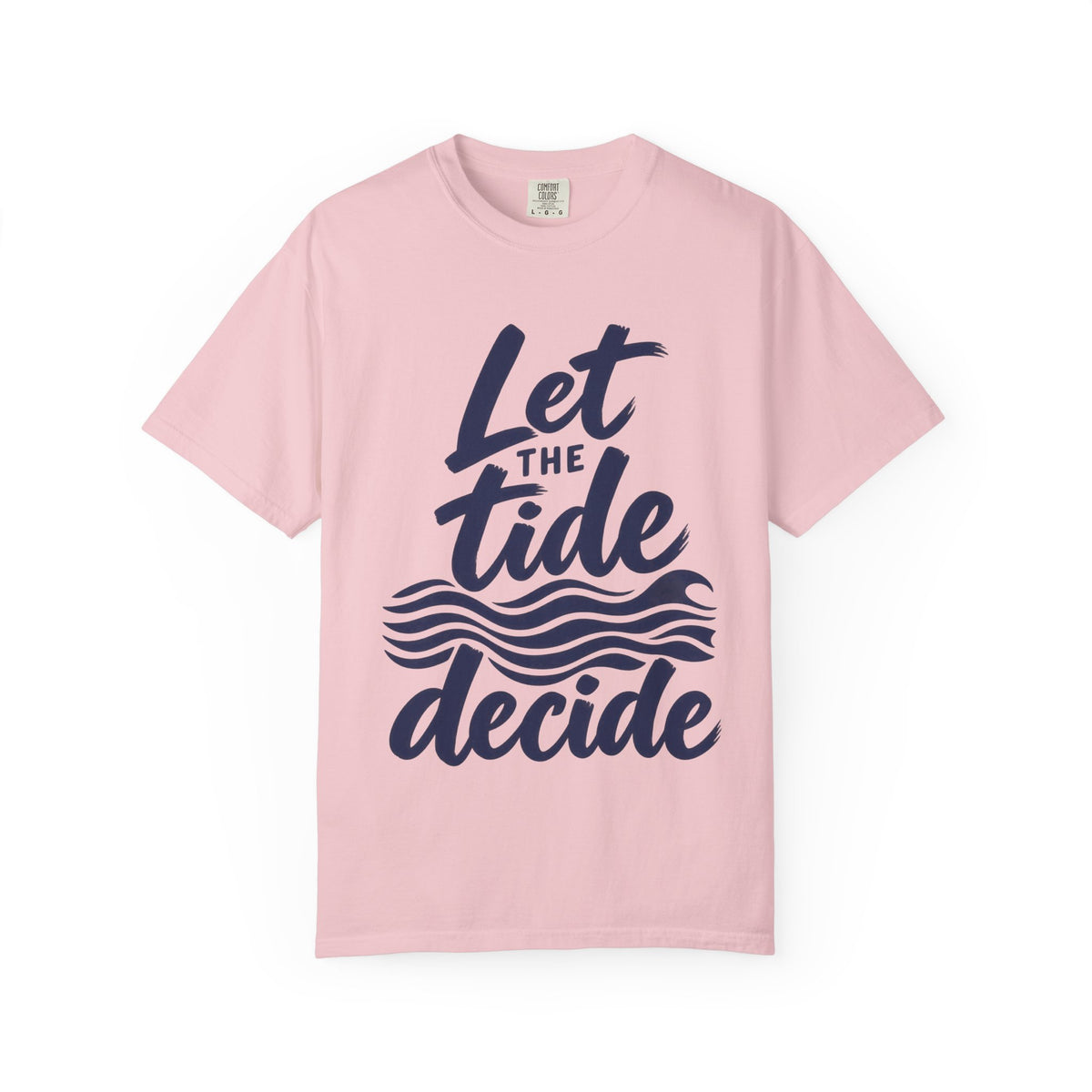 Let The Tide Decide Shirt | Wave Lines Script Tee | Comfort Colors T-Shirt
