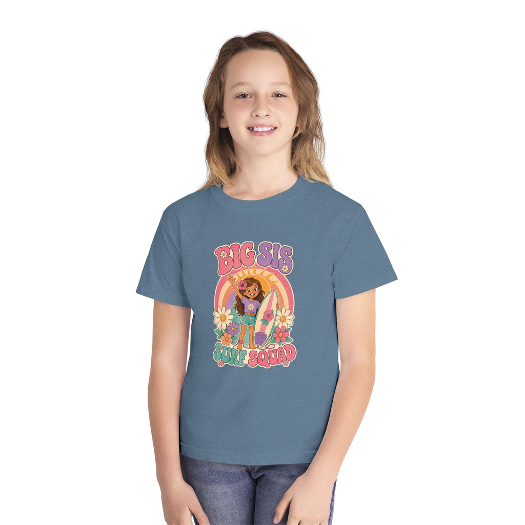 Big Sis Surf Squad Kids Tee | Big Sister Surf Shirt | Youth Beach T-Shirt | Surf Kid Gift