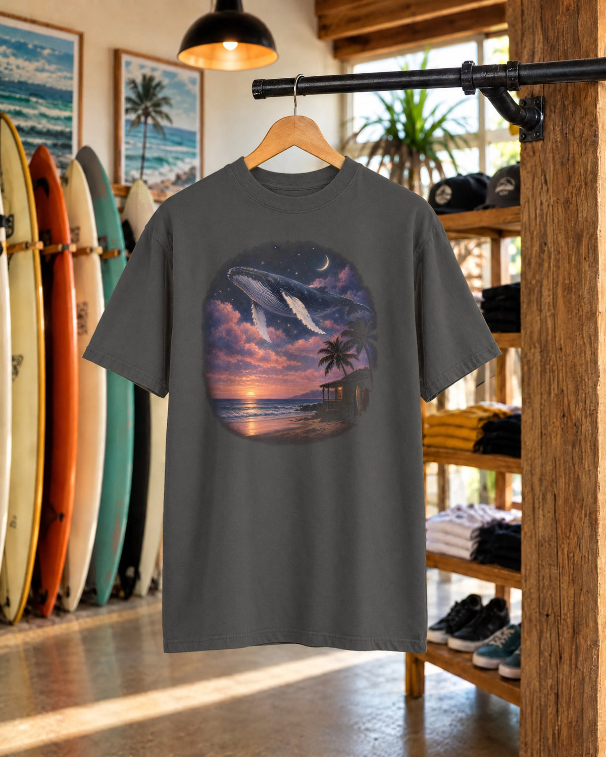 Sky Whale Shirt | Surreal Flying Whale Tee | Comfort Colors T-Shirt