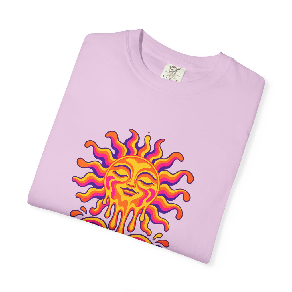 Melt Into Summer Tee | Trippy Retro Sun Shirt | 70s Psychedelic Summer T-Shirt | Comfort Colors Black