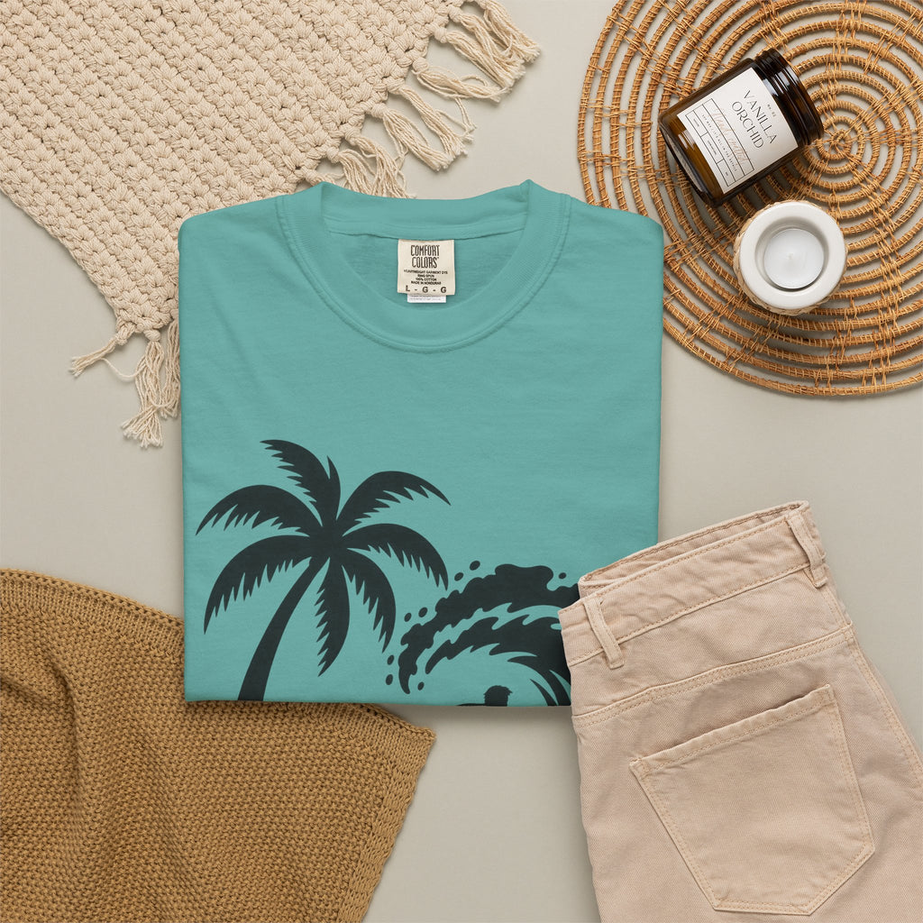 Let It Ride Surf Shirt | Surfer Wave Script Tee | Comfort Colors T-Shirt