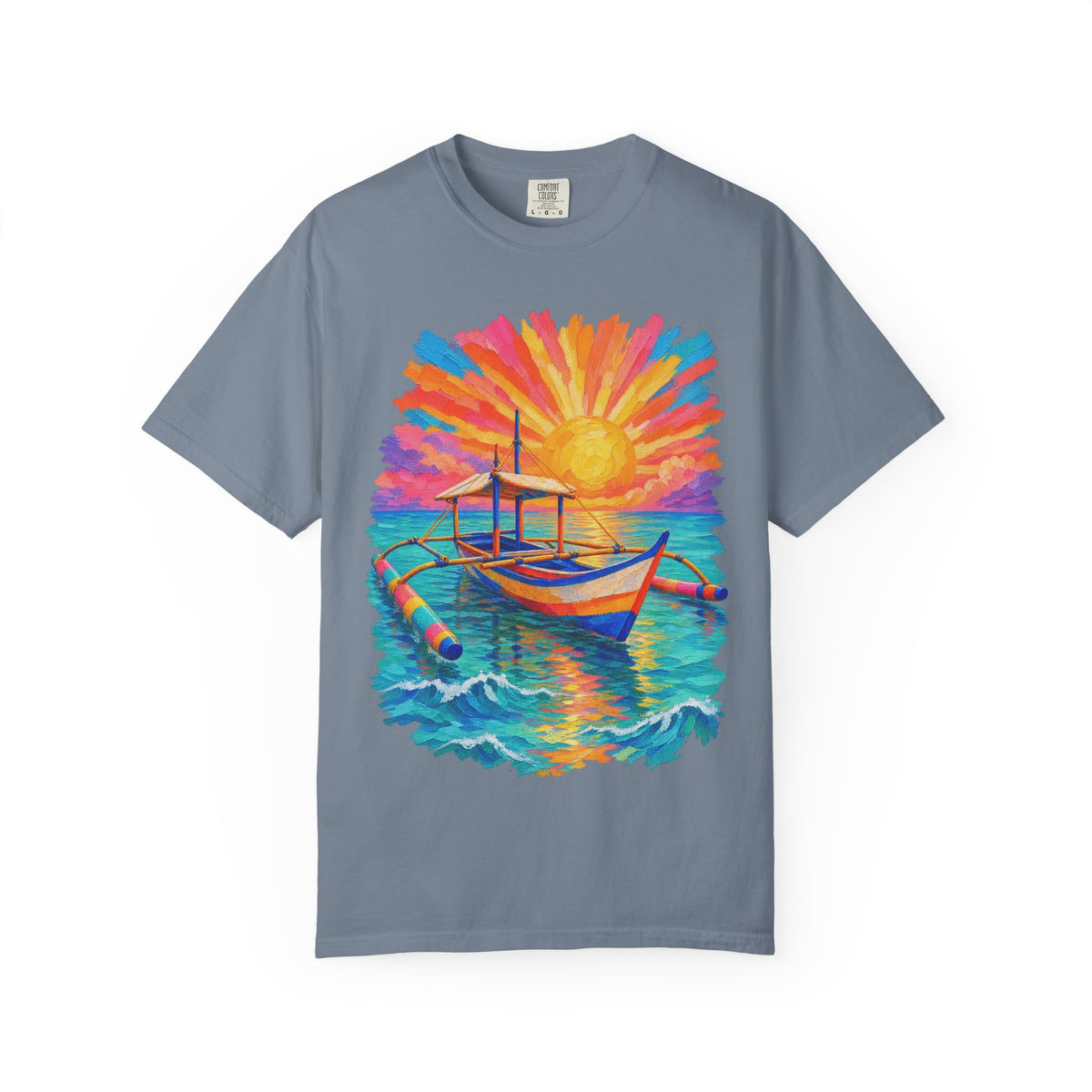 Filipino Bangka Boat Shirt | Philippines Sunburst Beach Tee | Comfort Colors T-Shirt