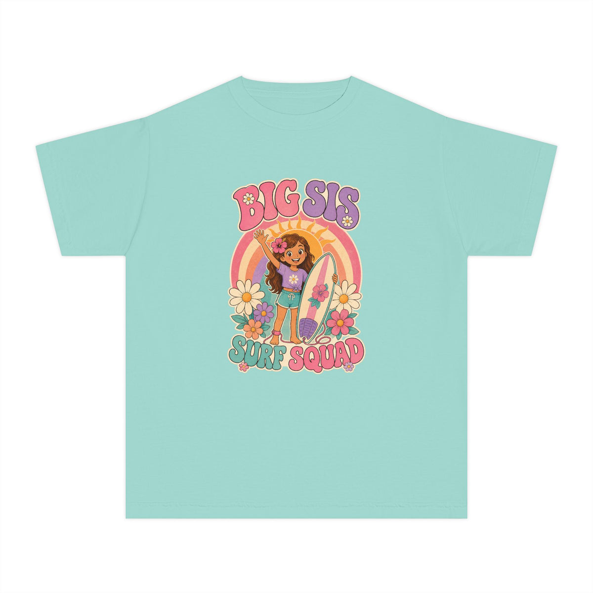 Big Sis Surf Squad Kids Tee | Big Sister Surf Shirt | Youth Beach T-Shirt | Surf Kid Gift