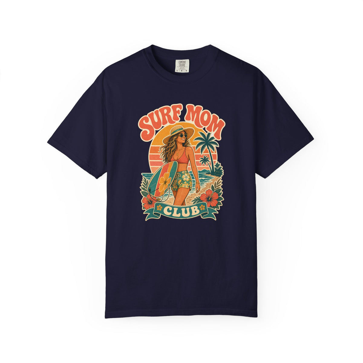 Surf Mom Club Tee | Surf Mom Shirt | Retro Beach T-Shirt | Comfort Colors Gift