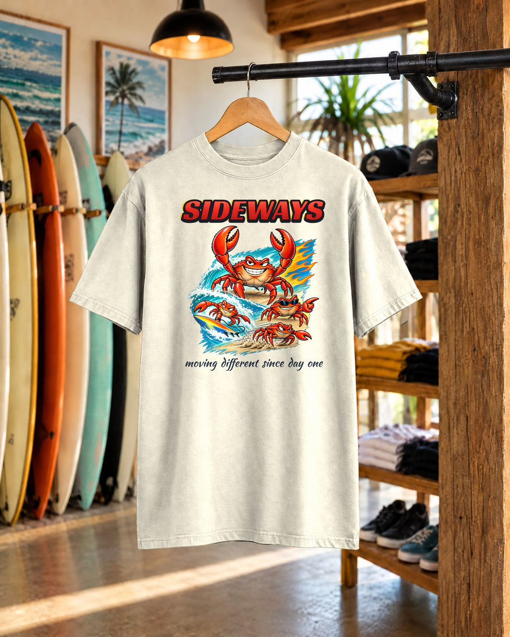 Sideways Crab Shirt | Funny Crab Bootleg Tee | Comfort Colors T-Shirt