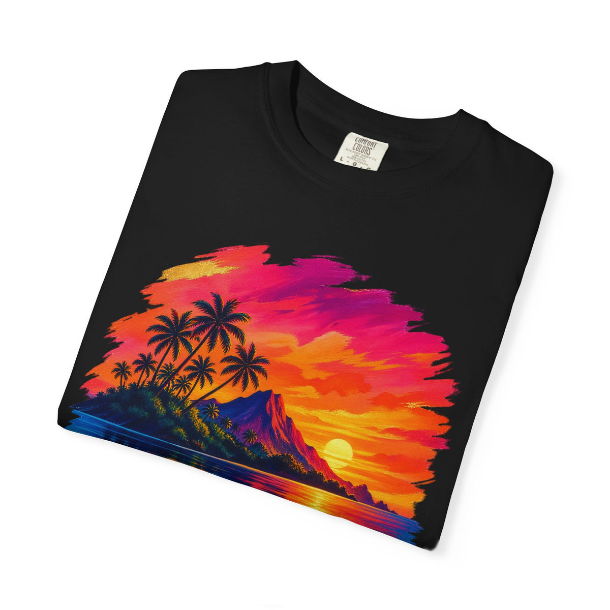 Volcano Island Sunset Shirt | Tropical Island Wave Tee | Comfort Colors T-Shirt