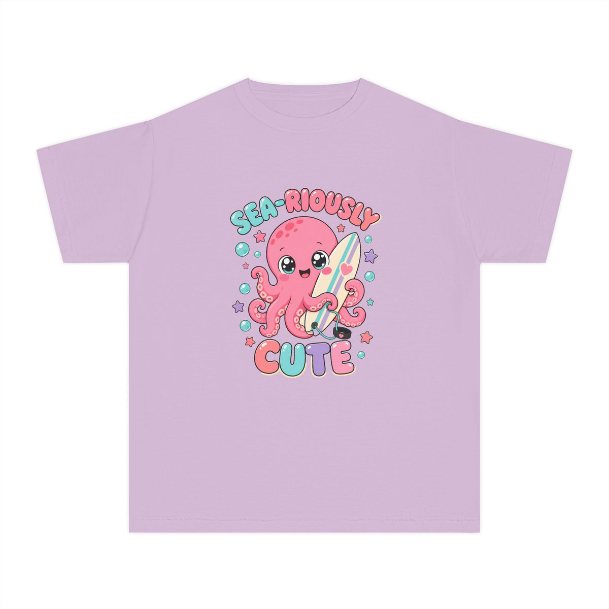 Sea-Riously Cute Kids Tee | Cute Octopus Kids Shirt | Youth Beach T-Shirt | Surf Kid Gift