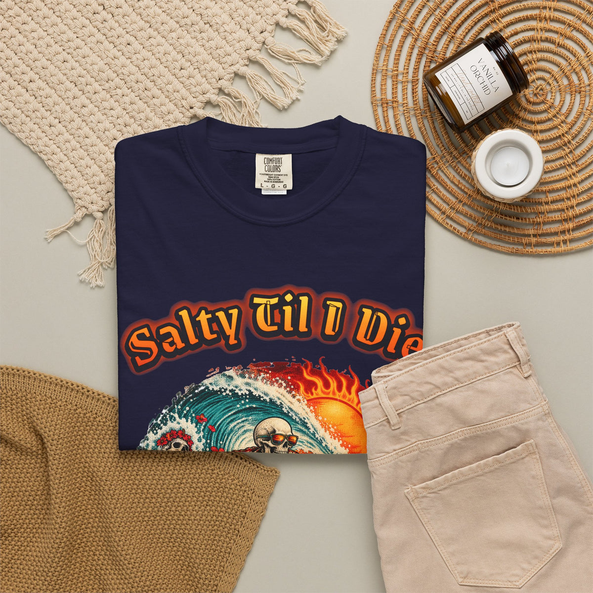 Salty Til I Die Skeleton Shirt | Surf Sleep Repeat Tee | Comfort Colors T-Shirt