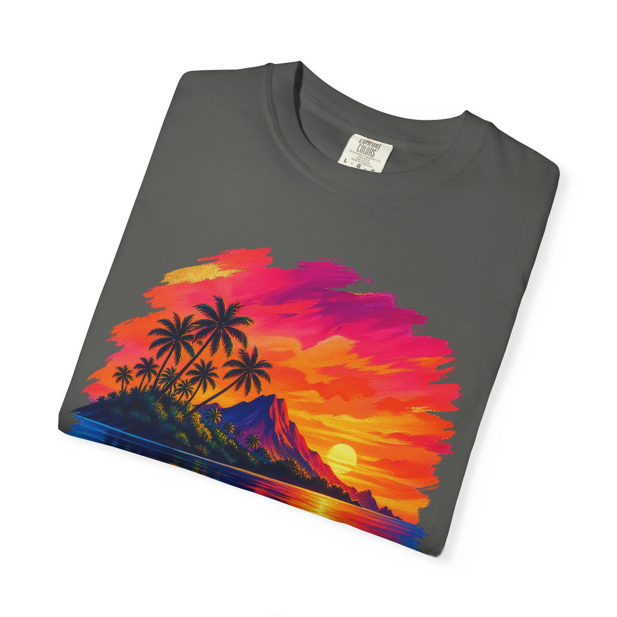 Volcano Island Sunset Shirt | Tropical Island Wave Tee | Comfort Colors T-Shirt