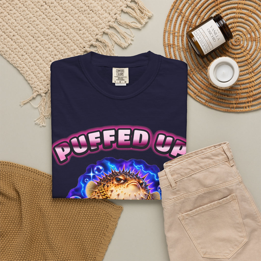 Pufferfish Bootleg Shirt | Puffed Up Funny Fish Tee | Comfort Colors T-Shirt