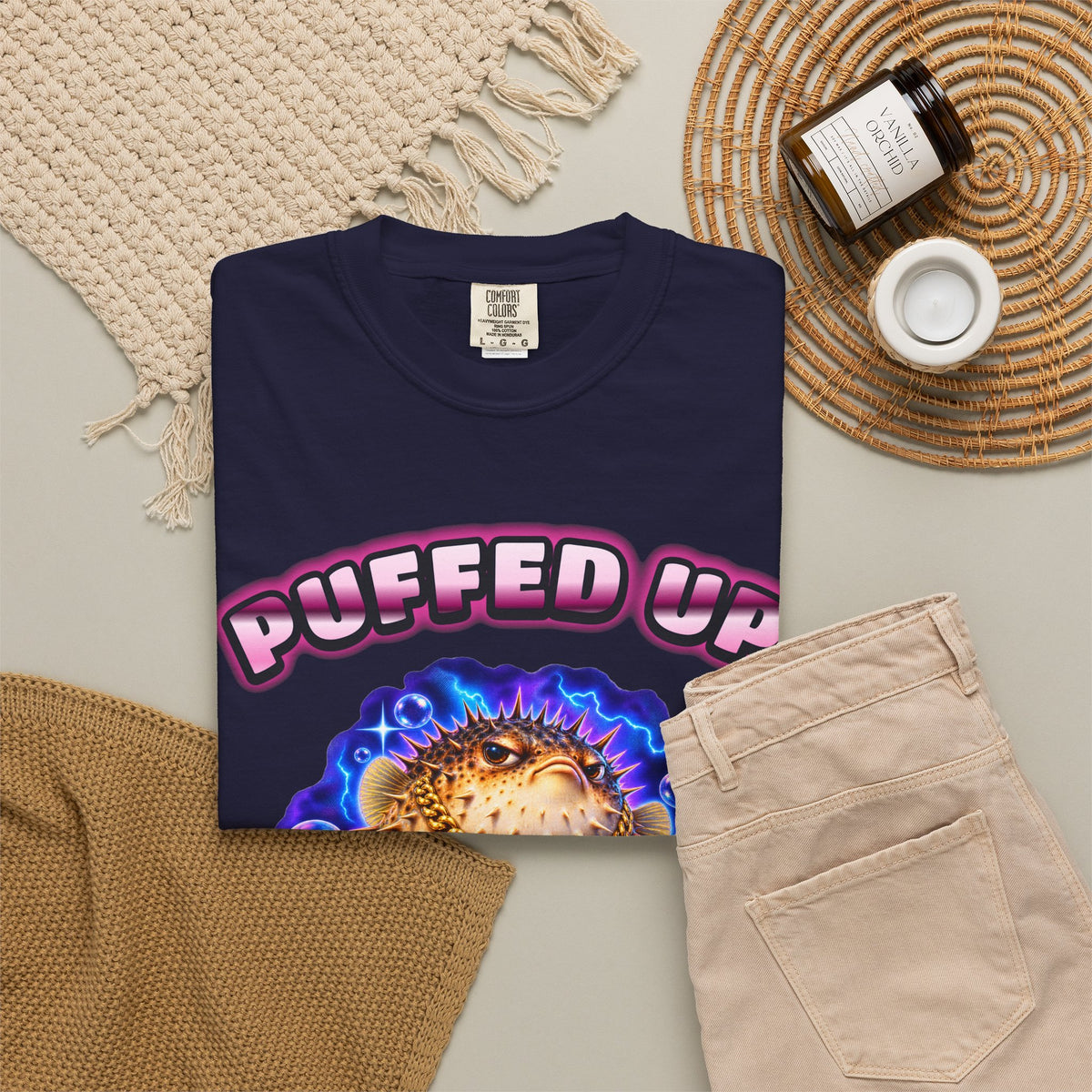 Pufferfish Bootleg Shirt | Puffed Up Funny Fish Tee | Comfort Colors T-Shirt