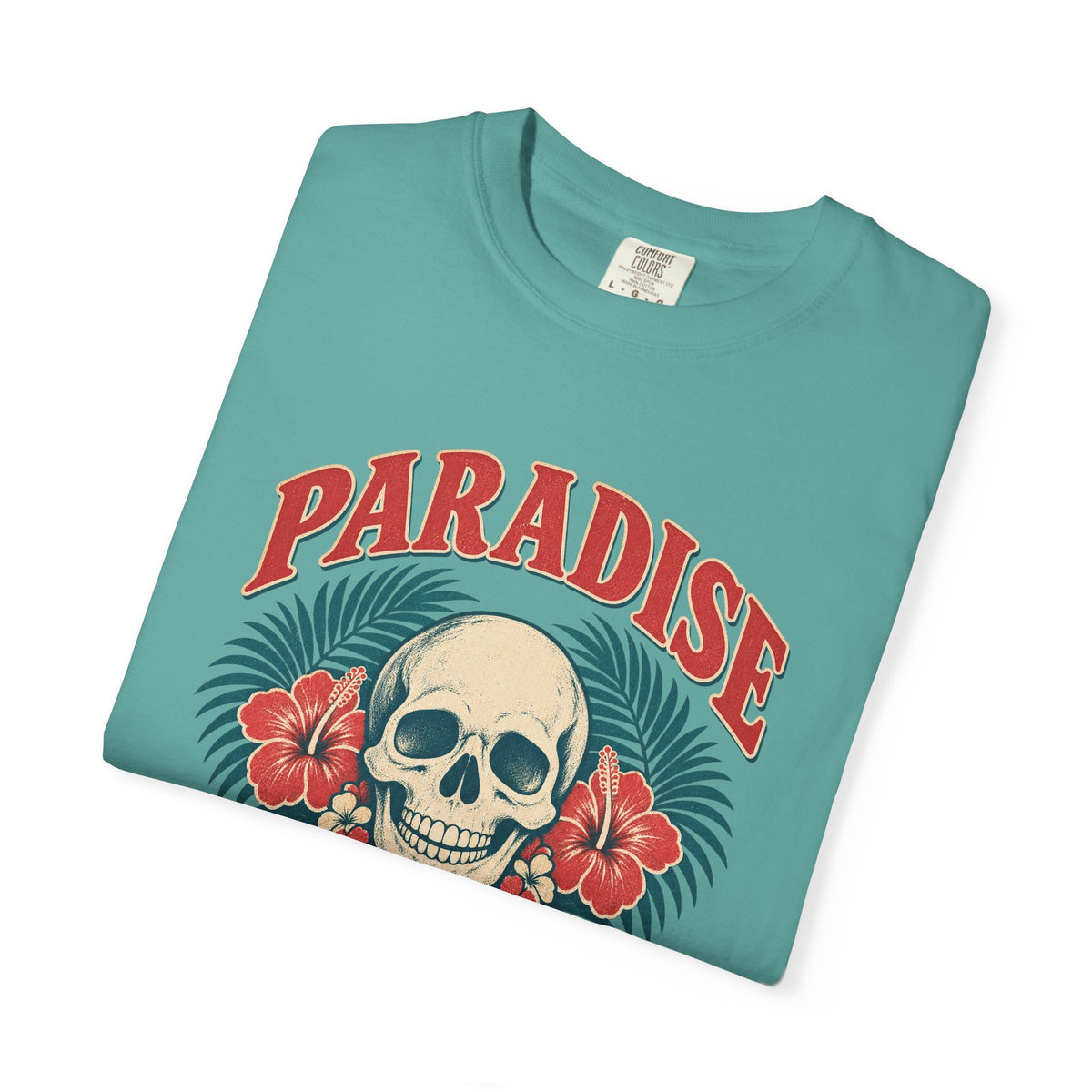 Paradise Lost and Found Tee | Tropical Skull Hibiscus Shirt | Vintage Surf T-Shirt | Comfort Colors Pepper