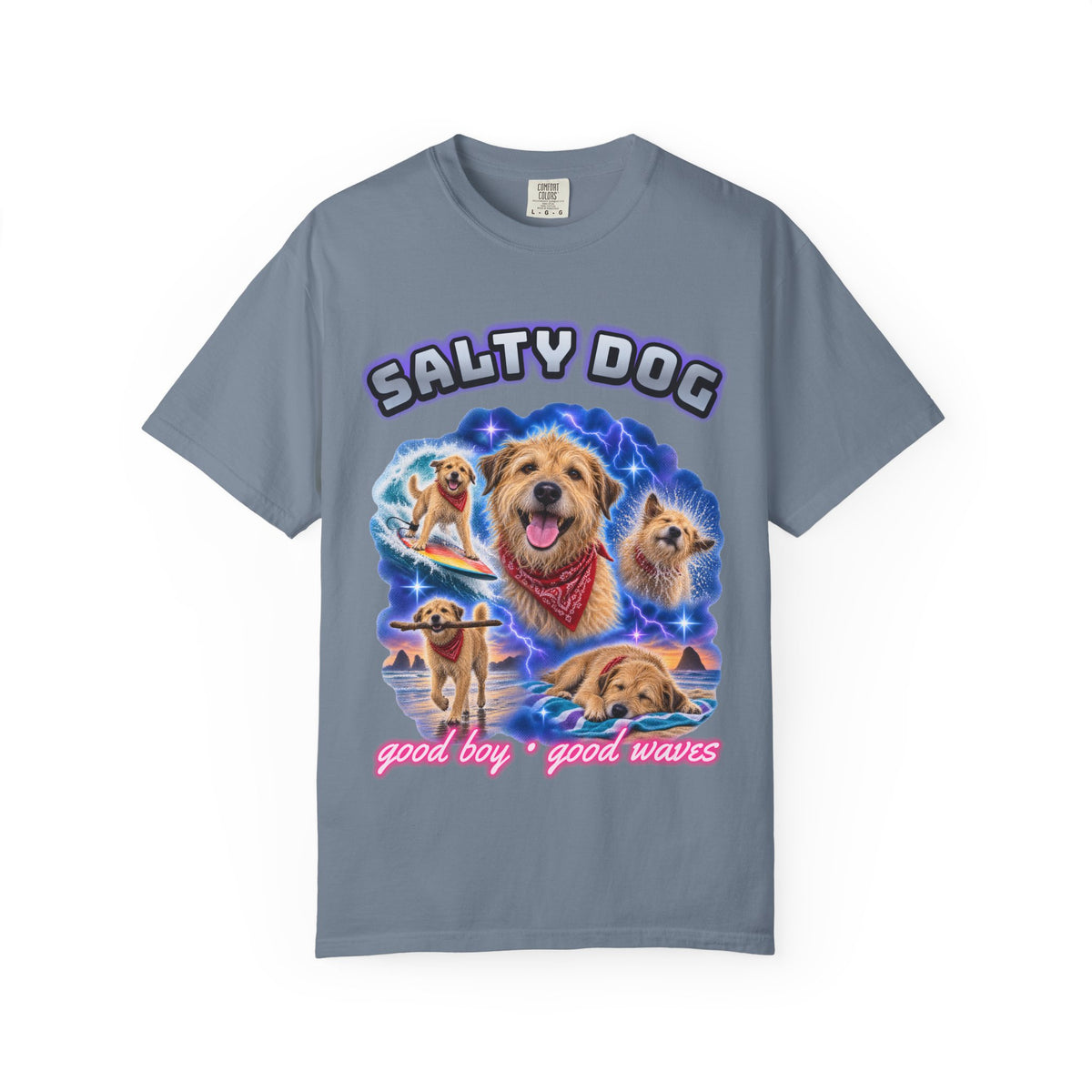 Salty Dog Surf Shirt | Dog Lover Bootleg Tee | Comfort Colors T-Shirt