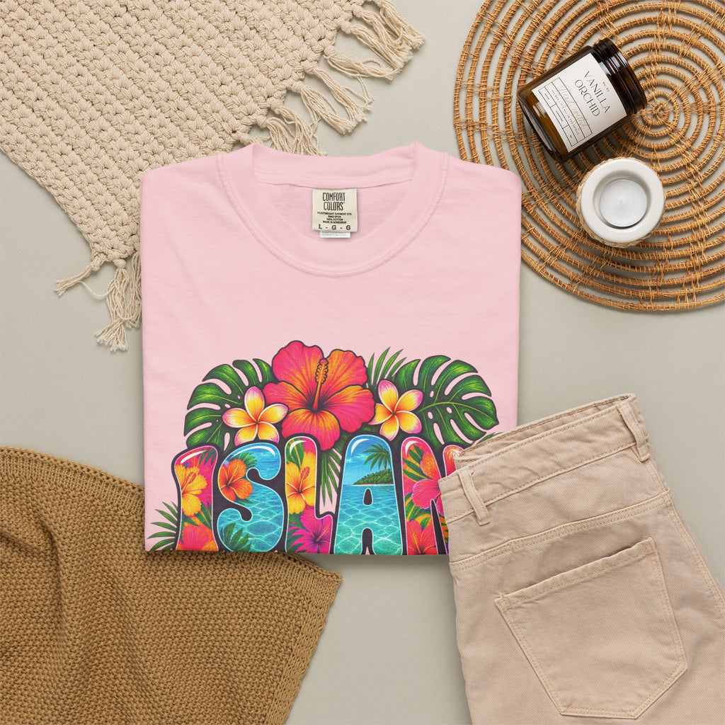 Island Girl Tee | Tropical Girl Shirt | Hibiscus Beach T-Shirt | Comfort Colors