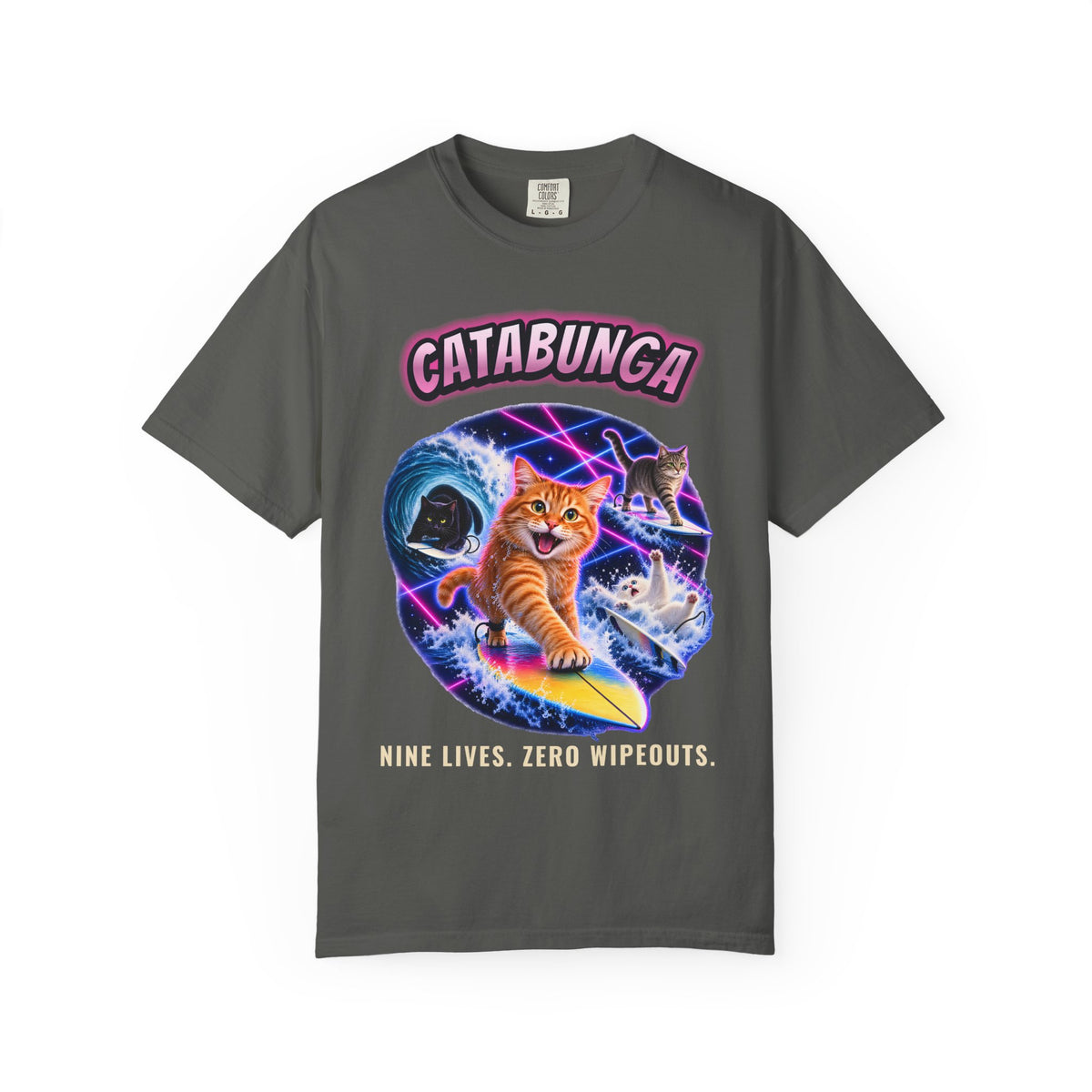 Catabunga Surf Cat Shirt | Funny Cat Bootleg Tee | Comfort Colors T-Shirt