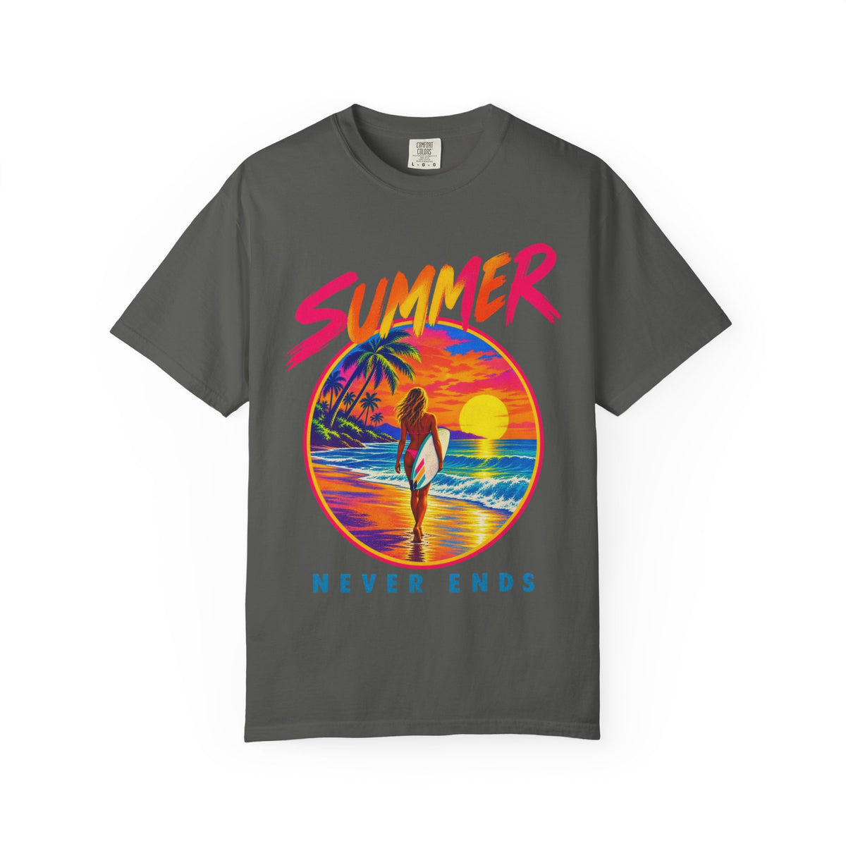 Summer Never Ends Tee | Retro Endless Summer Shirt | Tropical T-Shirt | Comfort Colors