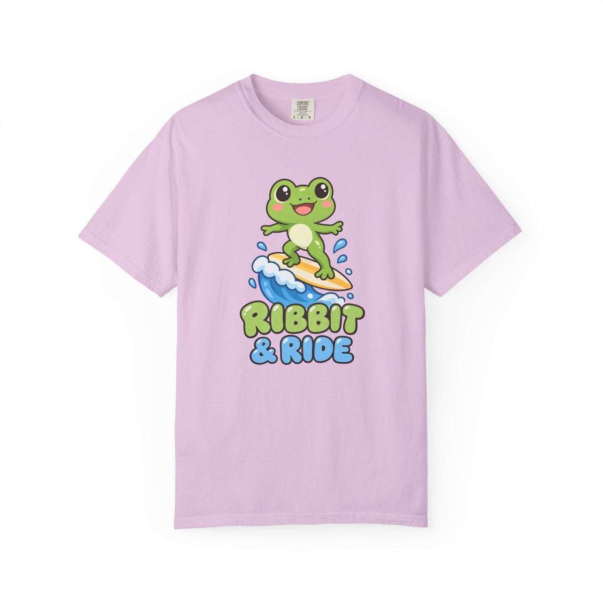 Ribbit and Ride Tee | Cute Surfing Frog Shirt | Funny Frog Surf T-Shirt | Comfort Colors Butter