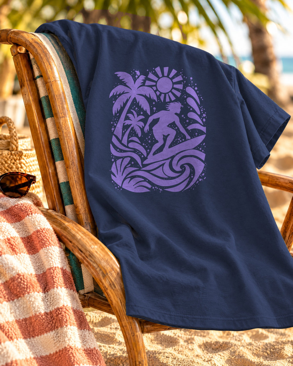 Collage Surfer Shirt | Paper Cut Surf Art Tee | Comfort Colors T-Shirt