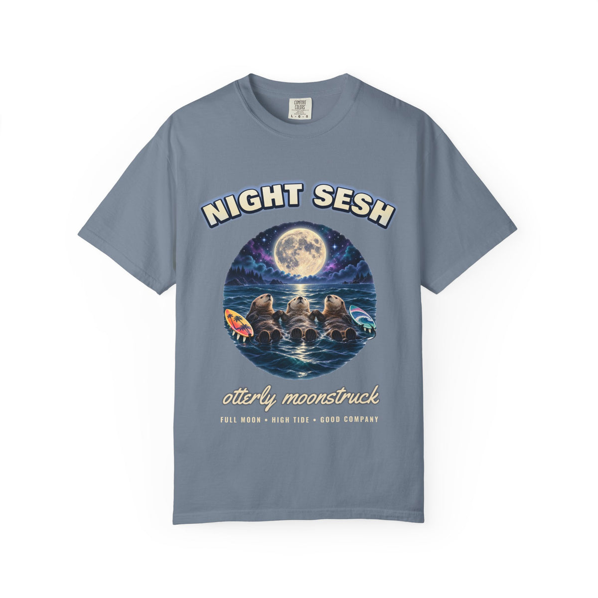 Otters Moon Bootleg Shirt | Night Sesh Funny Otter Tee | Comfort Colors T-Shirt
