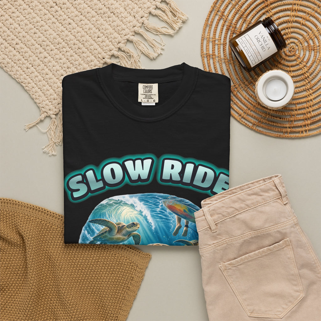 Sea Turtle Bootleg Shirt | Slow Ride Funny Turtle Tee | Comfort Colors T-Shirt