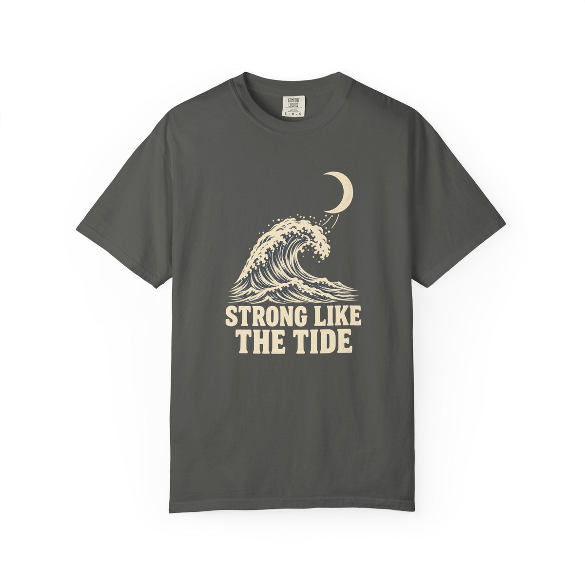 Strong Like The Tide Tee | Vintage Wave Moon Shirt | Inspirational Ocean T-Shirt | Comfort Colors Gift